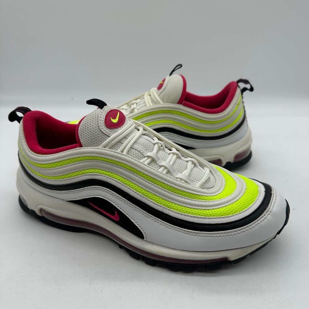 Nike CI9871-100 Mens Size 10.5 Running Shoes White Volt Pink Air Max 97 Sneakers